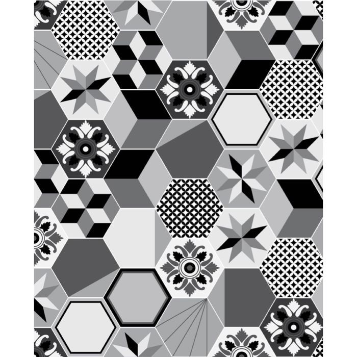 Crédence adhésive carreaux en aluminium Exa - L. 20 x l. 20 cm - Gris