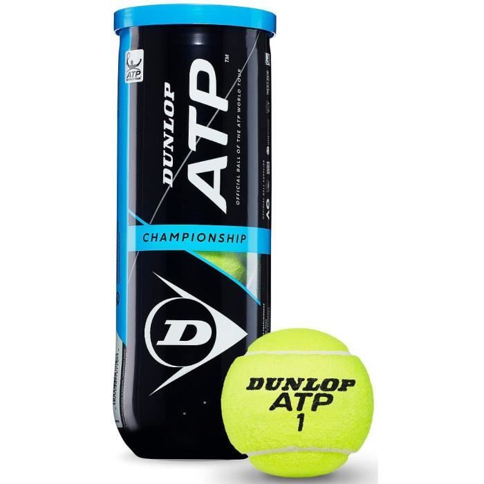 Dunlop balle de tennis ATP Championship caoutchouc/felt jaune 3 pièces