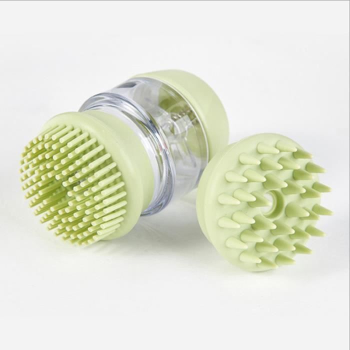Brosse de bain en silicone Massage Brush Shampoing Dispensing Brosse de soin pour chien, chat et petit animal de compagnie