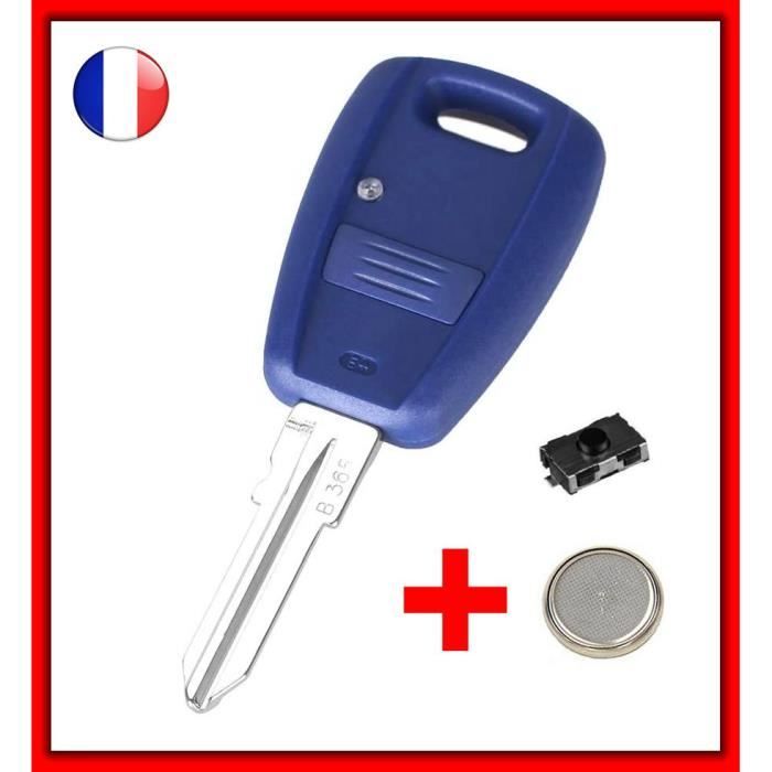 Coque clé plip télécommande 1 bouton pour Fiat Punto Doblo Bravo Stilo lame plate + switch +pile