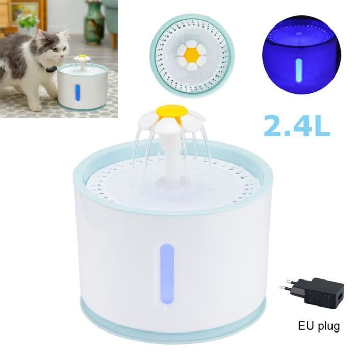 2.4L Fontaine D'Eau Électrique Pour Chiens Et Chats - Avec Lumière Led