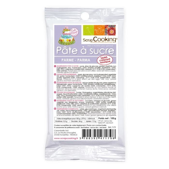Pâte à sucre parme (vanille) - qualité pro. - 1...