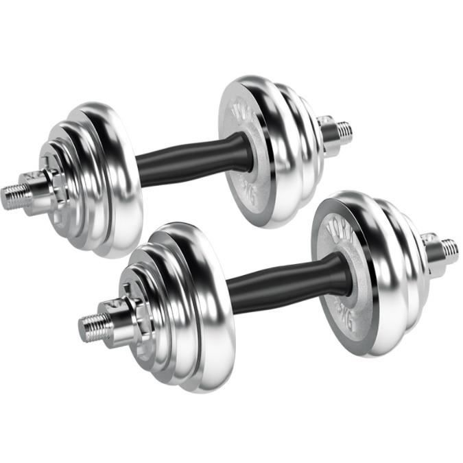 Poids 20 Kg Métal Réglable. L'ensemble Se Compose D'haltères, D'haltères Droits Et D'un Étui. Kit D'entraînement À Domicile