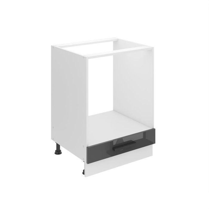 Meuble de cuisine - BELINI - SDP - Argent très brillant - 60x82 cm - Sans plan de travail