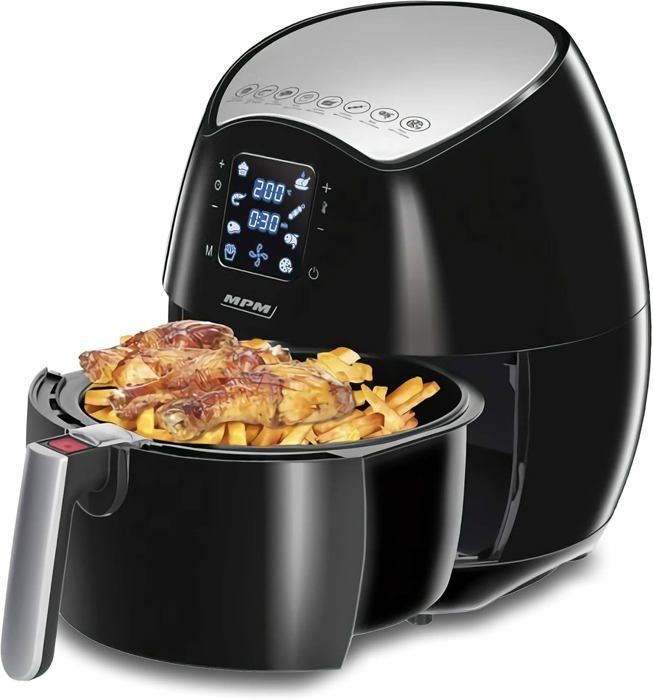 Toastess - Friteuse à Air Chaud Numérique, Capacité de 3.8 Litres, 8 Fonctions Préréglées, Noir main image 1