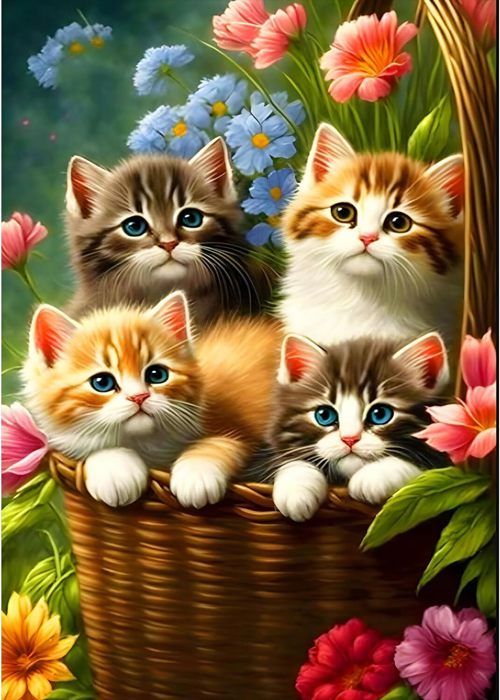 Kit Diamant Painting Chat Endormi - 5D Strass Ronds - Taille 30x40 Cm - Pour Adultes Débutants - Complet Tout Inclus