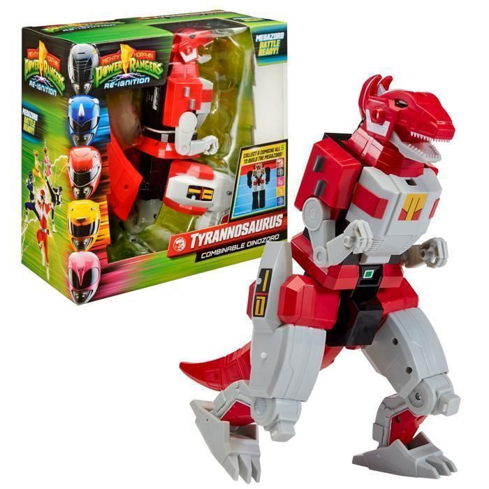 Power Rangers - Collection Megazord Zords articulé 20 cm Modèle Tyrannosaurus Rex Dinozord Pour les enfants dès 4 ans PWG001