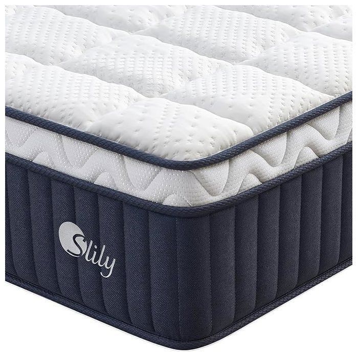 slily Matelas 120x190 30 cm Épaisseur Matelas Hybride à Ressorts Indépendan Ensachés et Mousse à Mémoire de Forme Gel Oeko-tex