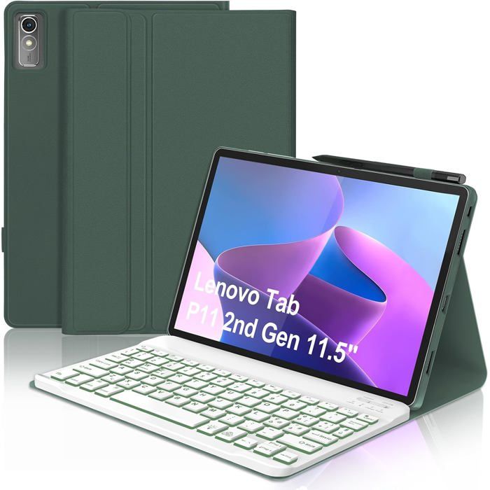 DKAHOEE Funda con teclado táctil retroiluminado para Lenovo Tab P11 2ª generación de 11.5