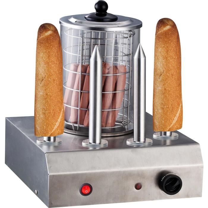 Appareil à hot-dogs - GUZZANTI - GZ 464 - 600 W - 20 saucisses - 4 accessoires