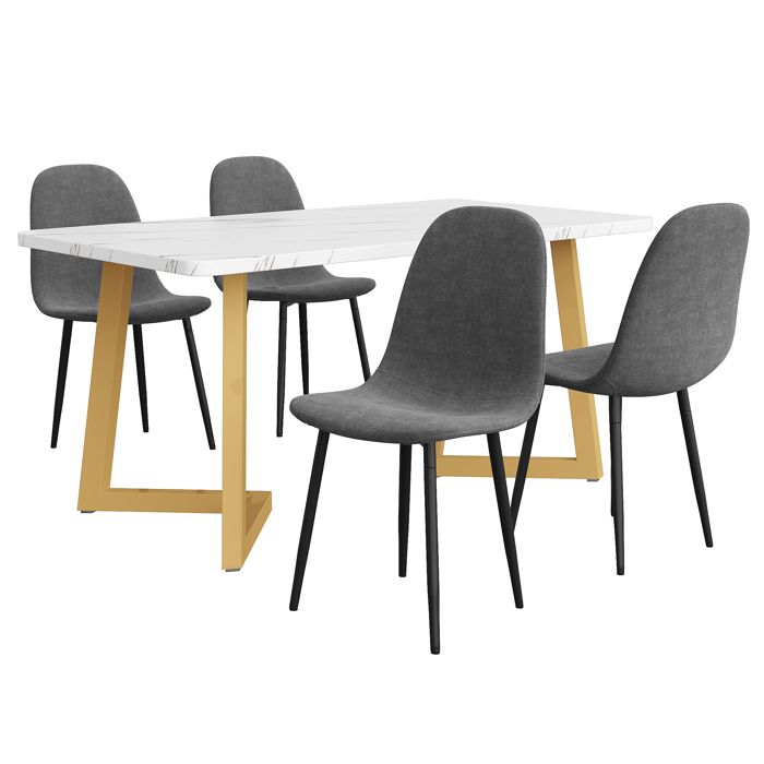 Ensemble de salle à manger Burk 5 pièces avec table de 72 po (L) à ... - Brick Ensemble de salle à manger Burk 5 pièces avec table de 72 po (L) à ... - Brick