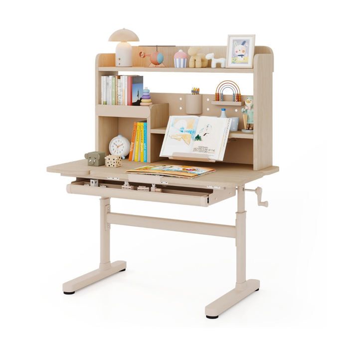 Bureau détude réglable en hauteur 100 x 60 x 111-135 cm pour enfants avec plateau