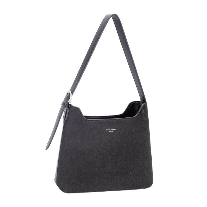 David Jones Paris - Sac à main Femme Ville - Porté main Similicuir bi-matière - Taille Moyenne - Anse Ajustable - Couleur Noir David Jones Paris - Sac à main Femme Ville - Porté main Similicuir bi-matière - Taille Moyenne - Anse Ajustable - Couleur Noir