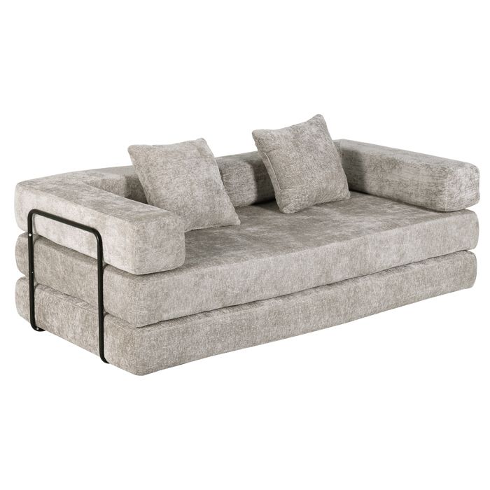 Canapé Convertible 4-en-1 Pliable – Velours Côtelé Mousse Mémoire – Sans Montage Livré Prêt à lEmploi