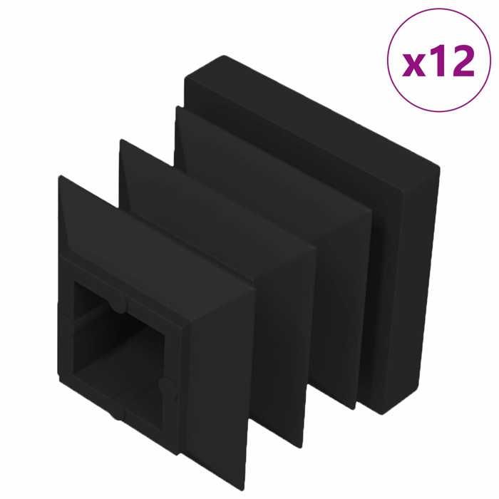 BURKE@ Noir Capuchons dextrémité 12 pcs Noir 15x15x15 mm PP 0.23 kg Haute qualité A14294