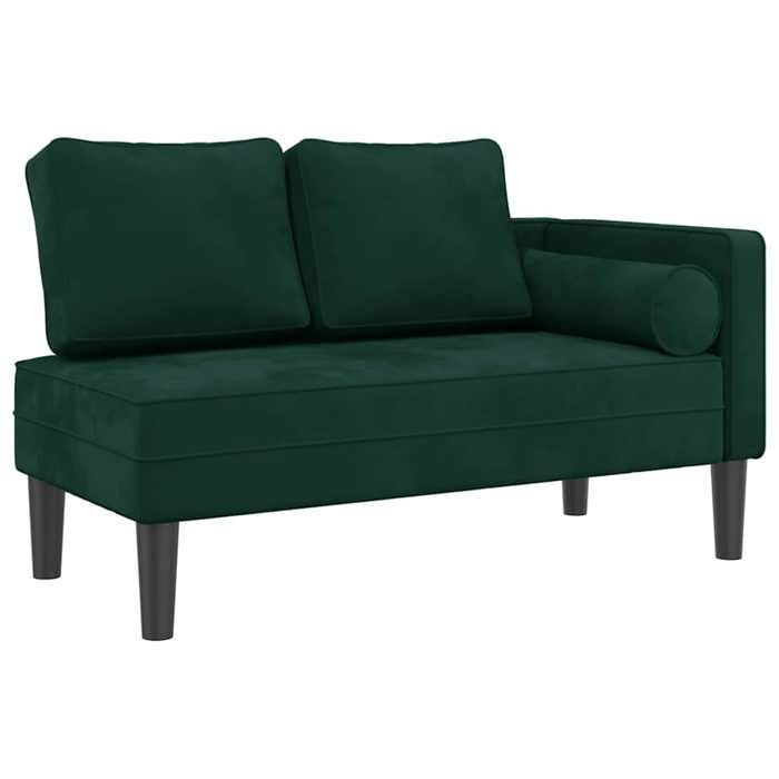 Sales SeasonChaise longue Simple（1 PC) - SHIELD - Siège long/MÉRIDIENNE - avec coussins vert foncé velours 4416737