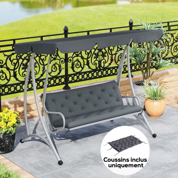 MOTHINESSTO246-Coussin de banc matelas assise dossier pour banc de jardin coussin balancelle canapé 3 places grand confort 150 x 98