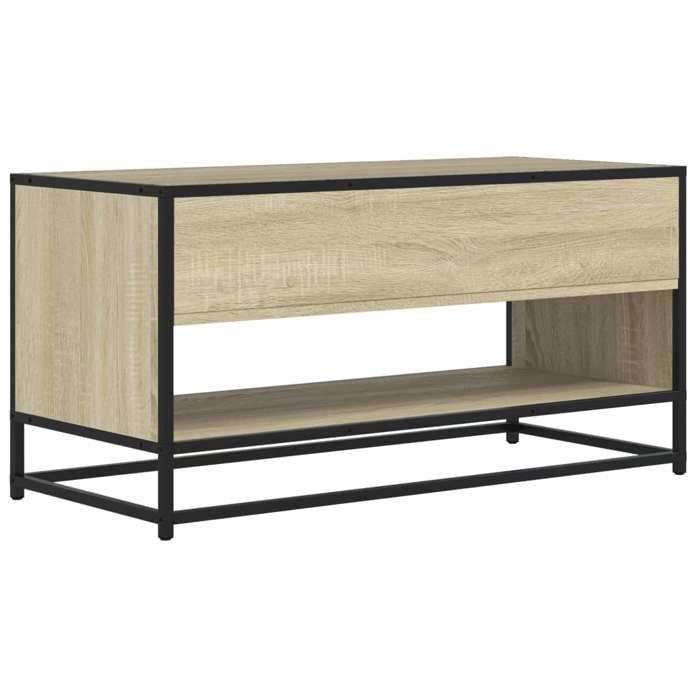 Joli & Fonctionnel -(Brun)Support média - Meuble TV - Table TV - chêne sonoma 91x40x46cm - Bois dingénierie et métal - MEUBLE HIFI