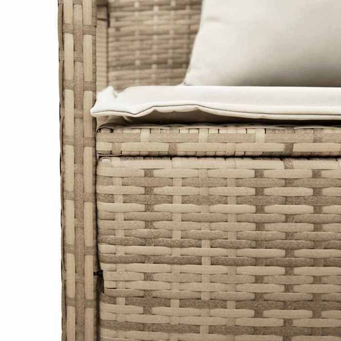 Banc de rangement de jardin Moderne - NGM - Coffre dextérieur - Charge 100kg - avec coussin beige résine tressée B6711