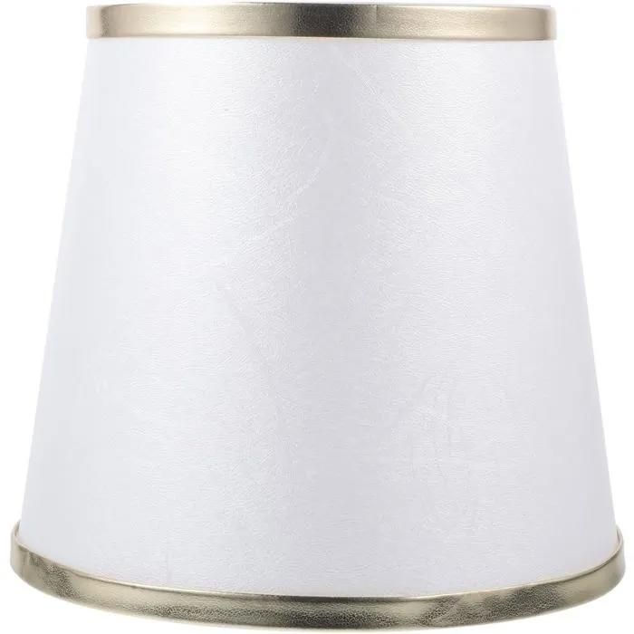Abat-jour tissu conique blanc avec bague dorée pour lampe suspendue lampe de table lampadaire lampe de chevet et applique murale