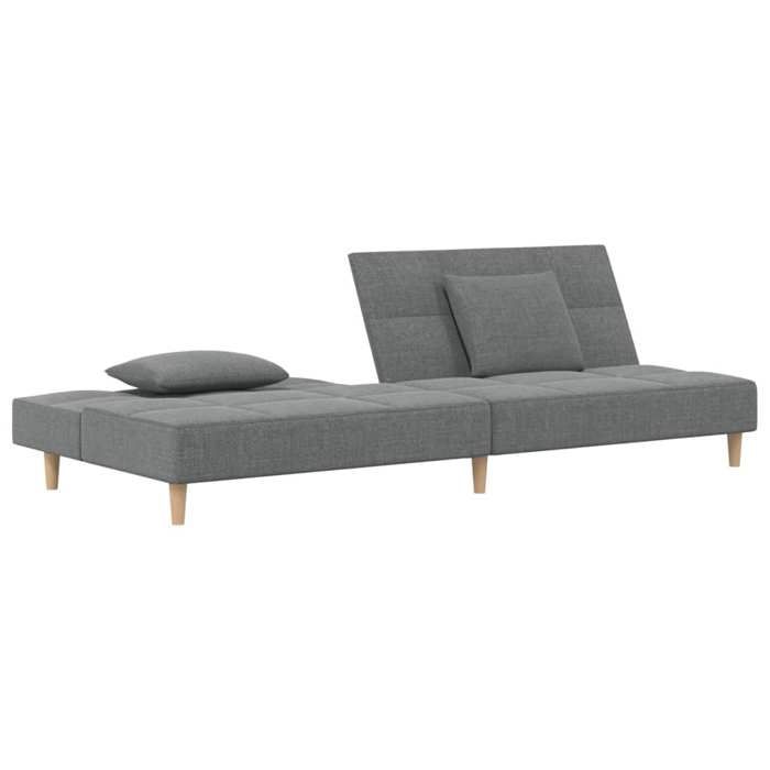 Gris SOFA Convertible - Moderne - Canapé-lit - à 2 places - 2 personnes - avec deux oreillers - Gris foncé Tissu C719