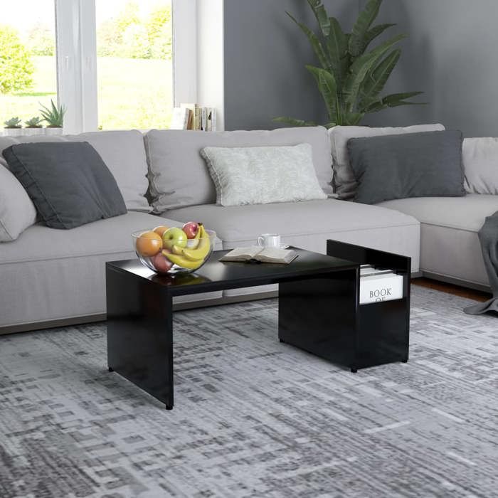 Table basse/du Thé (1 pc) - vidaxl - Table de salon - bois dingénierie - noir - 90 x 45 x 35 cm@jbo30q Table basse/du Thé (1 pc) - vidaxl - Table de salon - bois dingénierie - noir - 90 x 45 x 35 cm@jbo30q
