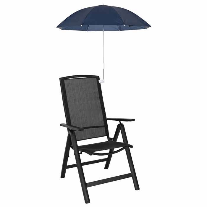 Parapluie avec pince Ø Bleu 105 x 86 cm (Ø x H) en Polyester 170T pour Jardin Terrasse et Balcon 387017