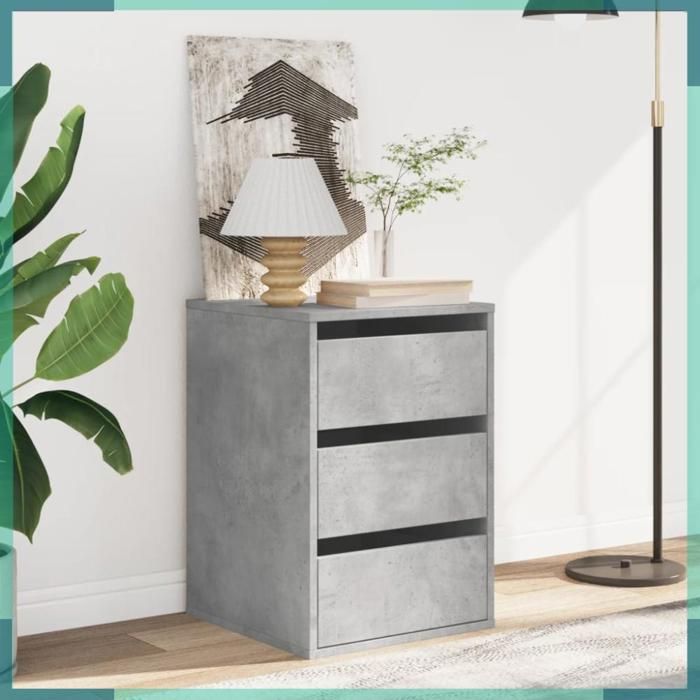 Commode dangle - 852837 - Gris béton - Bois dingénierie - 40 x 41 x 58 cm