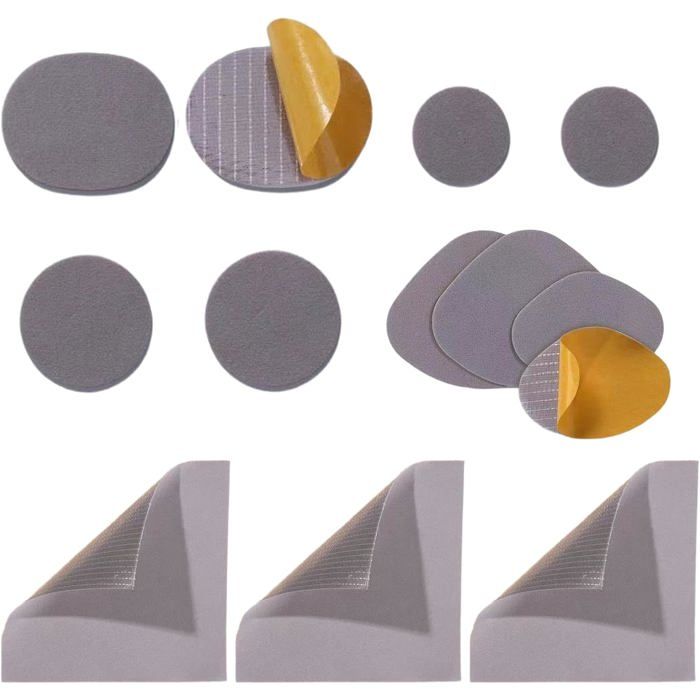 Lot de 13 rustines de réparation sur toile autocollantes et imperméables pour sièges de voiture canapés rideaux tentes(gris clair)