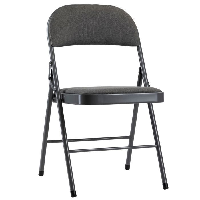 Chaise pliante en métal avec revêtement gris