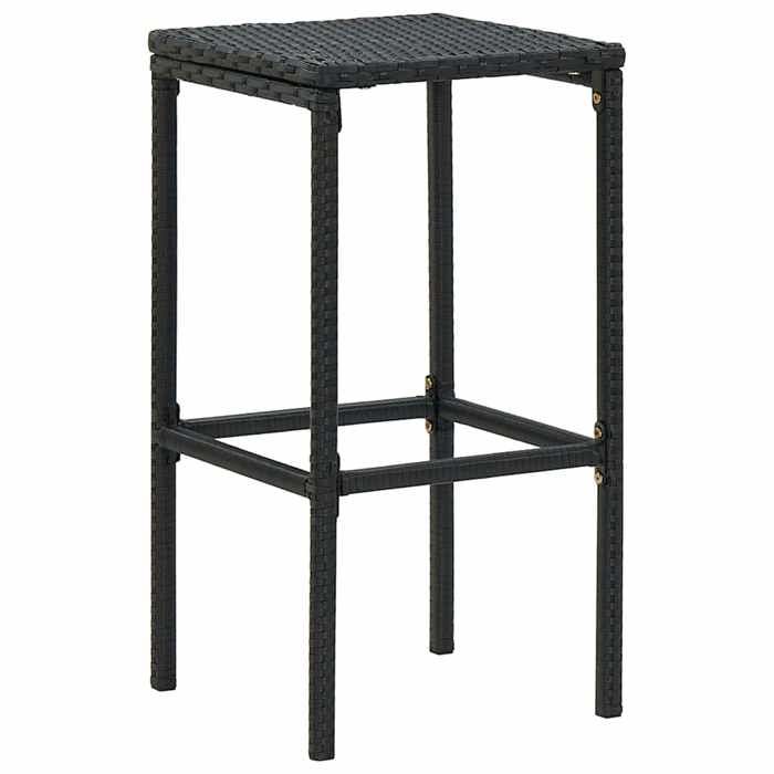 Fauteuil/Chaise - NANAS - Moderne Tabourets de bar avec coussins lot de 6 - noir résine tressée（2843)