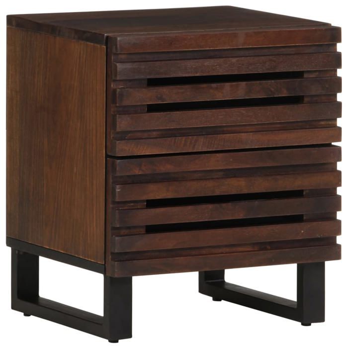 NEW Lot de 2 chevets - UU - Table de chevet/nuit - 40x34x46 cm bois de manguier massif FR_78157