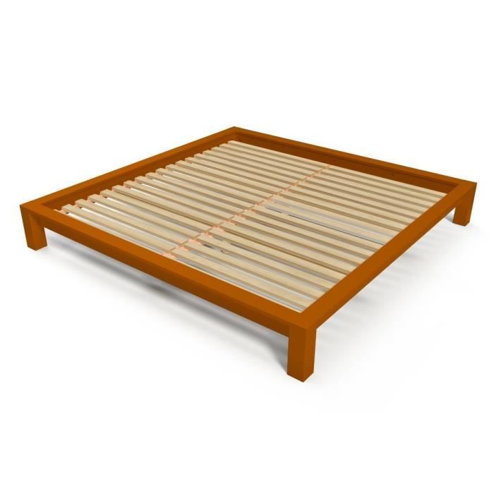 abc meubles - lit king size 200 x 200 cm bois - (chocolat - 200x200)