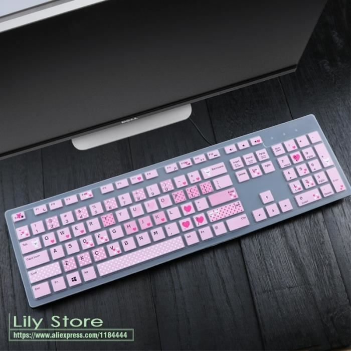Protège-clavier Silicone étanche 2 Pièces - Compatible Clavier Dell KBP, Fin, Antidérapant - Protection Contre éclaboussures, Poussière, Saleté - 4
