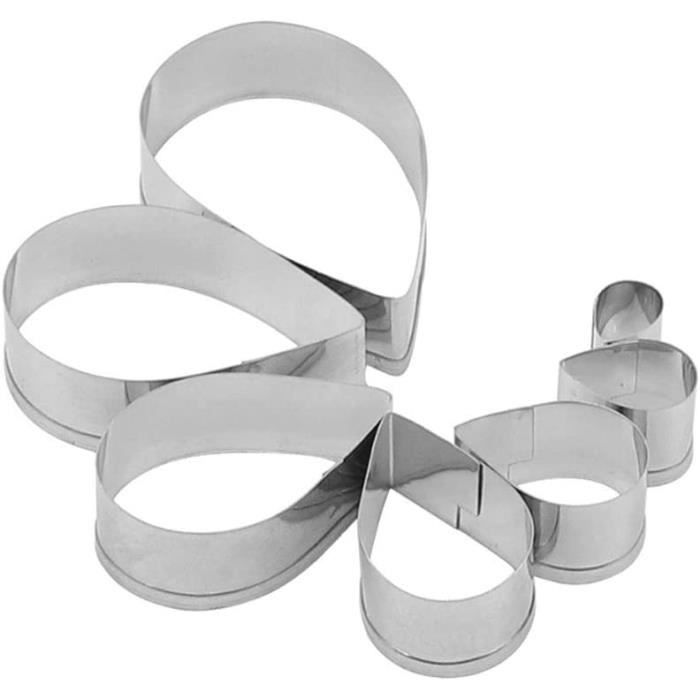 XCRPRT 4 Cercles De Présentation 8cm Acier Inoxydable - Emporte-pièce Rond Avec Poussoir Pour Gâteaux Mousse