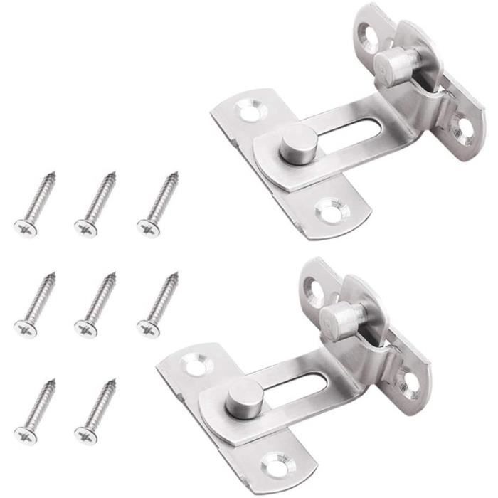 Moraillon à 90° Avec Cadenas - Acier Inoxydable - Pour Portes, Fenêtres, Armoires - Sécurité Renforcée