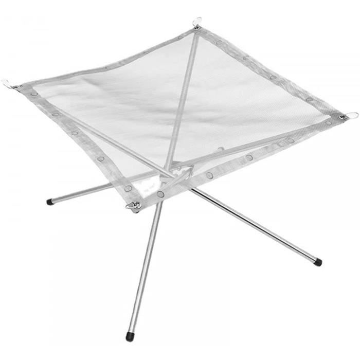 Brasero De Jardin Pliable En Acier Inoxydable - Foyer Extérieur Avec Grille Et Panneaux Verre - 52x41x34 Cm - Pour Terrasse Et Camping