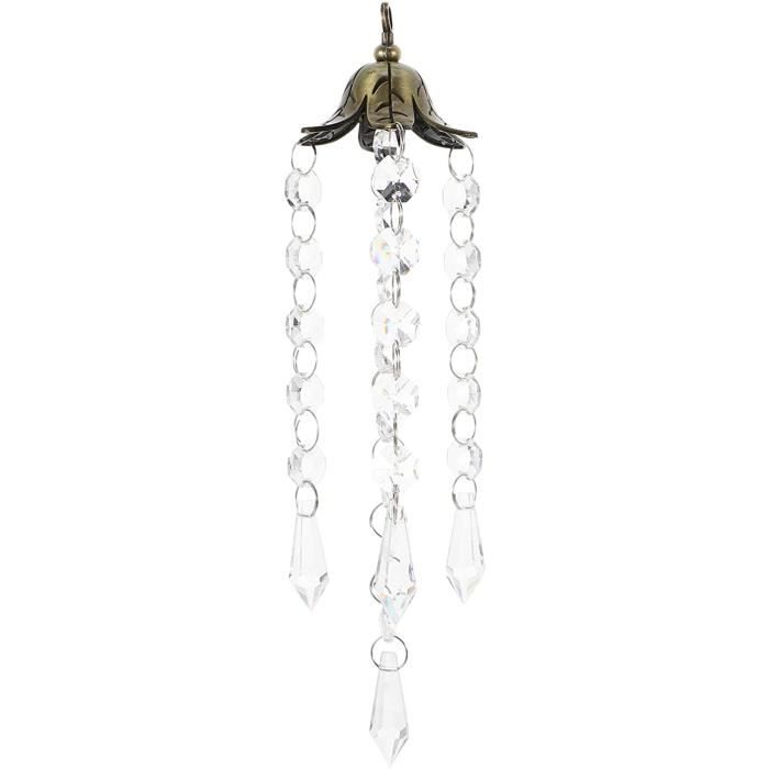 PATIKIL 8" Regarder Balle Spirale Queue, Décoratif Vent Fileurs 1" Cristal Verre Boule Avec Suspensions Pivotant Crochet Pour Intérieur Extérieur Jardin Décoration, Vert