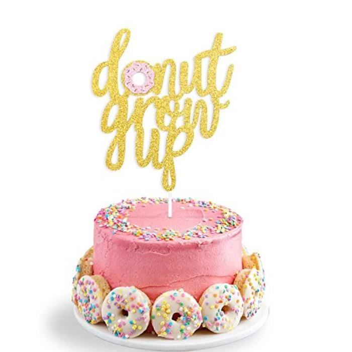 Support A Decorer C00qj Double Face Glitter Donut Grow Up Forme De Gateau De Fete D Anniversaire Fournitures De Decoration Cdiscount Maison