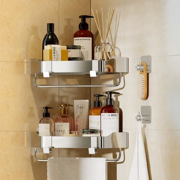 2 Porte-savons Sans Perçage Pour Douche - Avec Couvercle étanche Et Bac Récupérateur D'eau