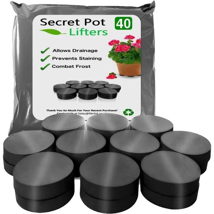 20 Pieds De Pot En Plastique Orange - Rehausseur Pour Jardinières Intérieur/extérieur, 7 X 5,5 X 2,3 Cm - 7
