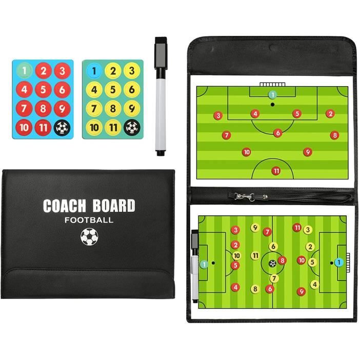 Tableau D'Entraînement Football - Planche PVC Écriture Effaçable - Portable Léger - Pour Coach & Équipes