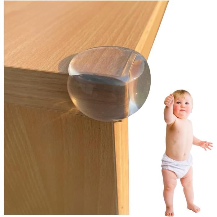 Protection de coins bébé, lot de 48, Tampon de rebord pour meuble, table,  PVC, à coller, transparent