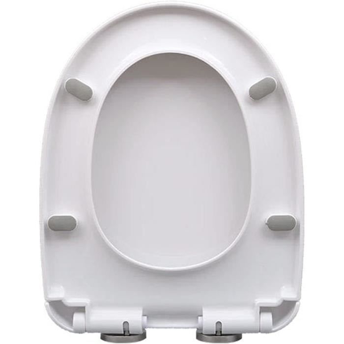 SURFOU Abattant WC Forme O Blanche - Lunette Toilette Universelle Avec Frein De Chute, Antibactérien Et Robuste Jusqu'à 150kg