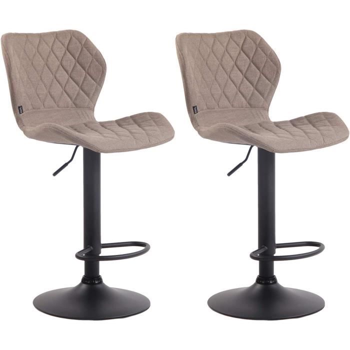2 Tabourets De Bar Pivotants Et Réglables En Hauteur - Siège Similicuir, Pied Acier Chromé, Hauteur 64,5-84,5 Cm - 3