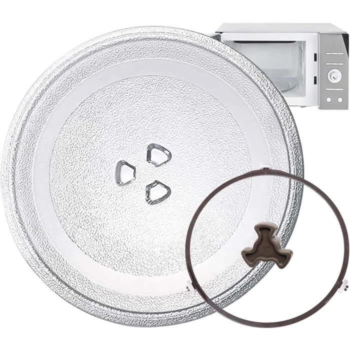 Plateau en verre universel for microondes, plateau tournant rond de 24,5 à 27 cm, plaque en