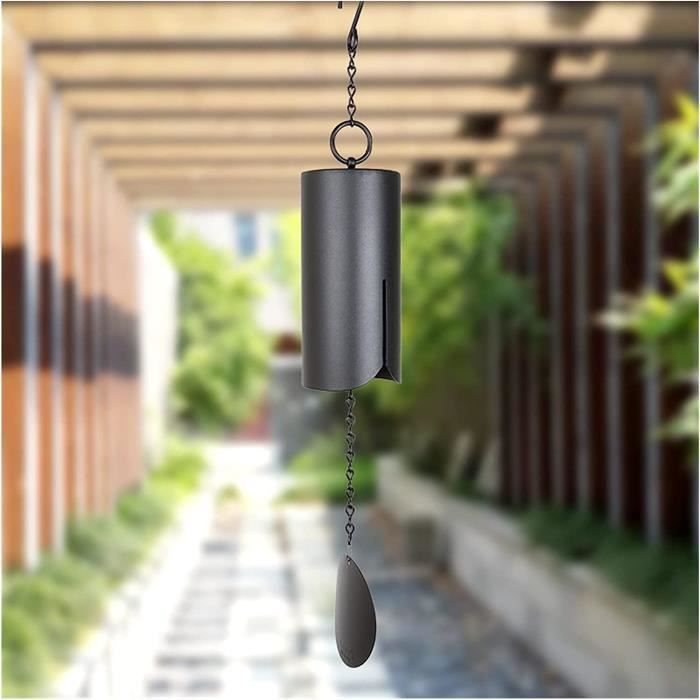 Carillon éolien Cheval En Métal Bronze Rouge - 90 Cm Avec 4 Tubes Et 7 Chevaux - Décoration Extérieure Jardin Terrasse - 3