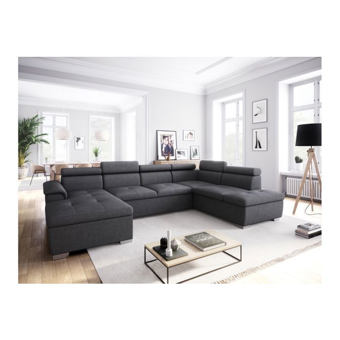 Canapé-lit Panoramique HECHTER 6 Places Beige (200 Cm, Tissu Polyester)
