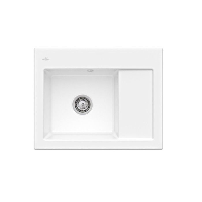 Evier 1 bac VILLEROY ET BOCH Subway 45 Compact 65 x 51 cm egouttoir a droite CeramicPlus