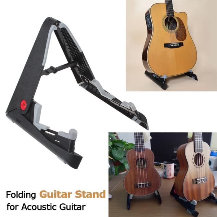 Support De Guitare Universel En Bois Réglable Et Antidérapant - Compact, Brun